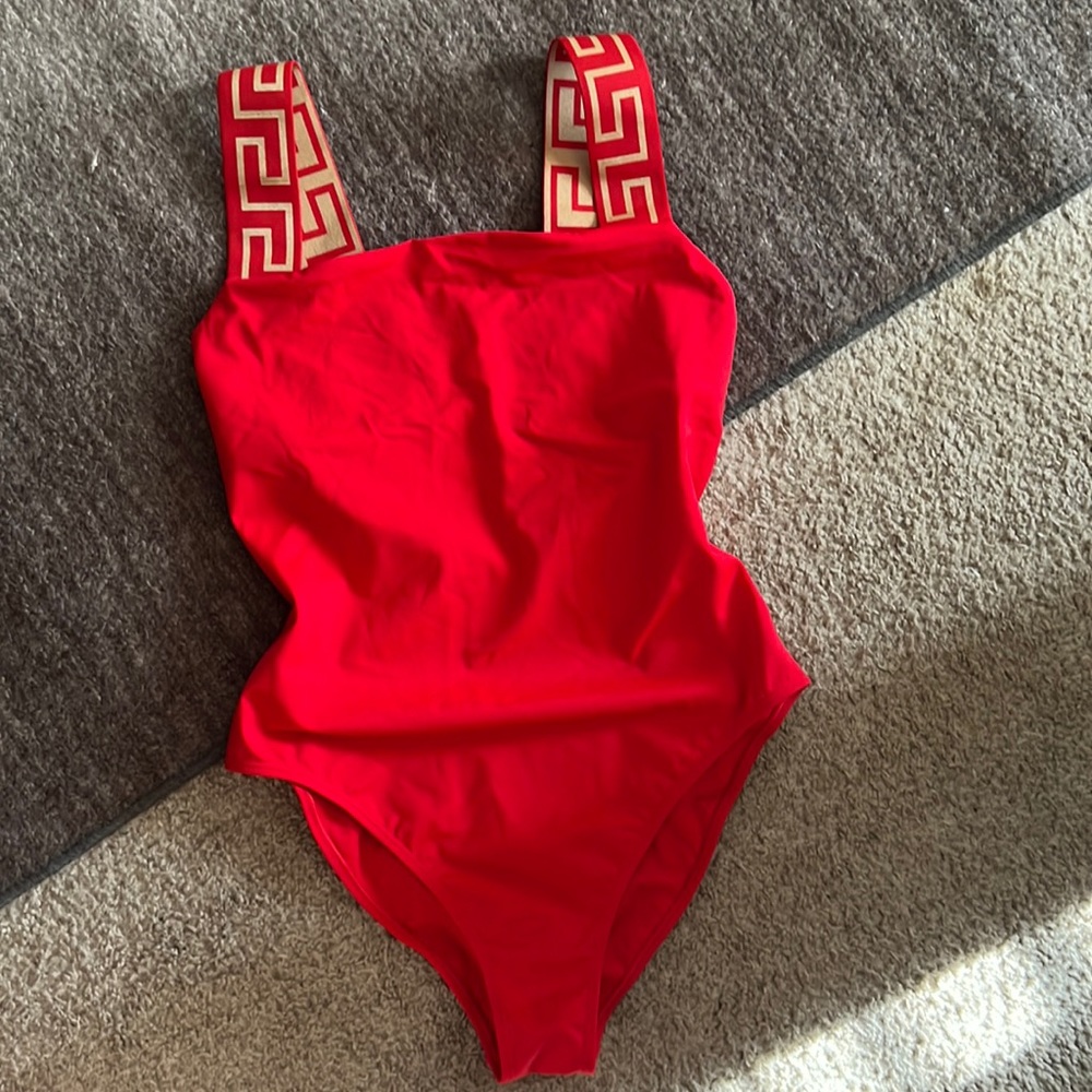 Versace Greco Border One Piece Swimsuit